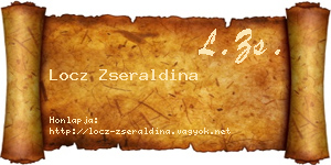 Locz Zseraldina névjegykártya